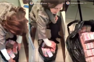 Богословська принесла в ЦВК гроші в пакеті (відео)