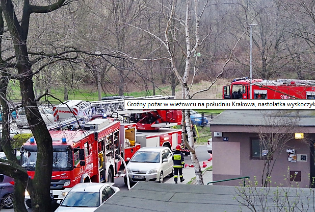 У Кракові через пожежу дівчина викинулась з вікна 6 поверху (фото)