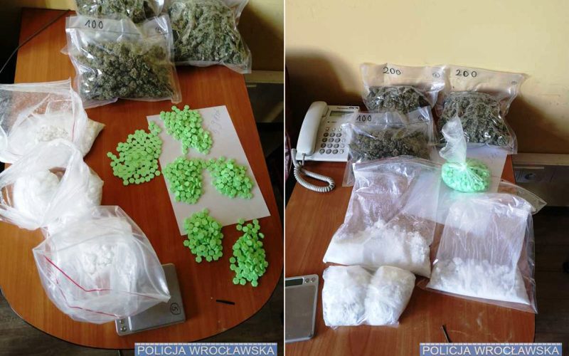 В одному з помешкань Вроцлава поліція вилучила 1,5 кг наркотиків й затримала злочинця