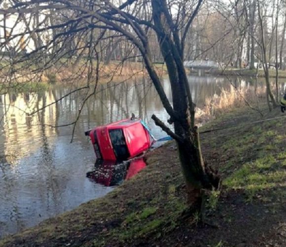 Паркуйся правильно: в Польщі автівка скотилася в ставок (фото)