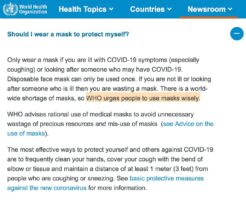 Про носіння масок: що рекомендує Всесвітня організація охорони здоров’я (World Health Organization)