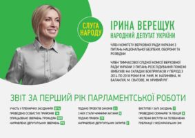 Це мій короткий звіт за перший рік роботи на посаді народного депутата України