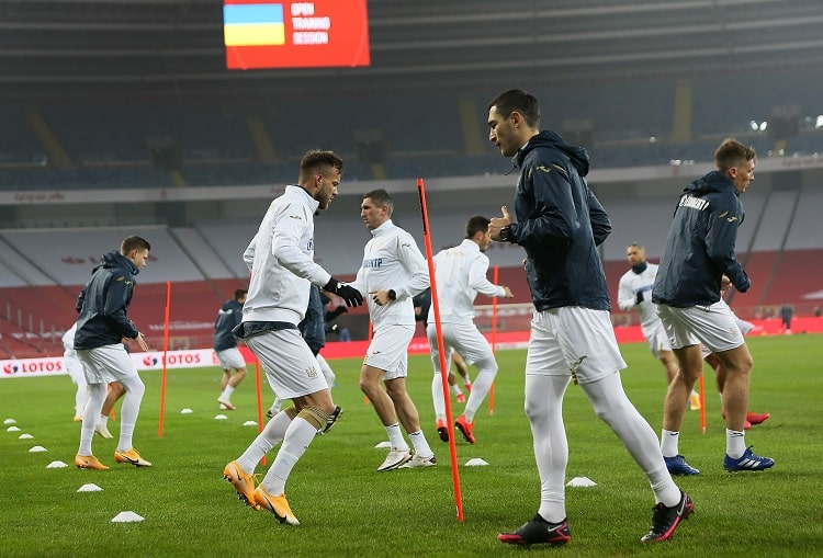 Ukraine held a training at the stadium, where they will meet Poland on Wednesday