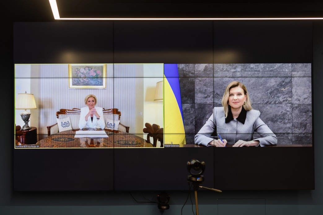 Елена Зеленская провела видеозвонок с первой леди Республики Польша Агатой Корнхаузер-Дудой