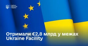 Україна отримала 2,8 млрд євро  від Європейського Союзу в межах Ukraine Facility